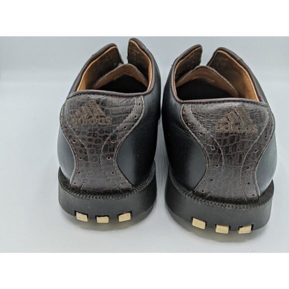 Vtg Adidas Golf Shoes Men's 9 Leather Black Brown Z-Traxion Softspike 2002 - Picture 5 of 12